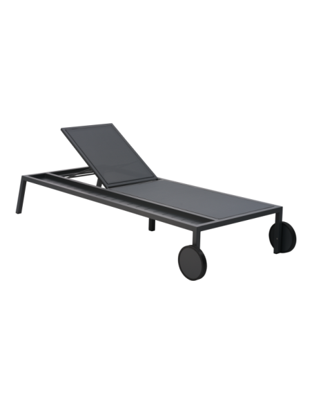 Tumbona SAMVARO, Metal / Textilene / Gris Antracita / Gris Perla - Brafab