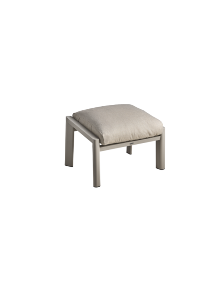 Reposapiés Exterior SLIDE con Cojín, Aluminio / Textilene / Caqui / Marrón Claro - Brafab