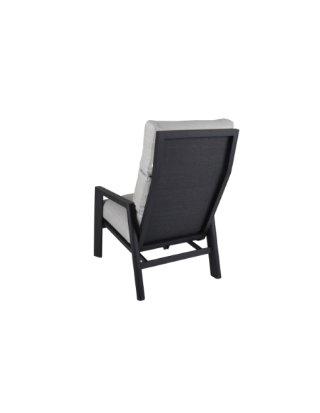 Sillón SLIDE Reclinable y Plegable, Aluminio / Textilene / Negro / Natural - Brafab