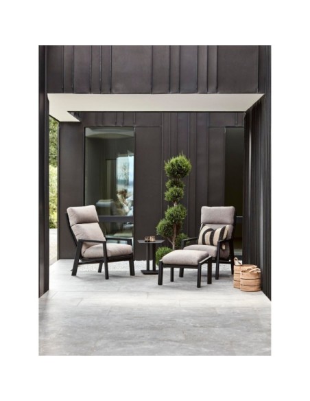 Sillón SLIDE Reclinable y Plegable, Aluminio / Textilene / Negro / Natural - Brafab