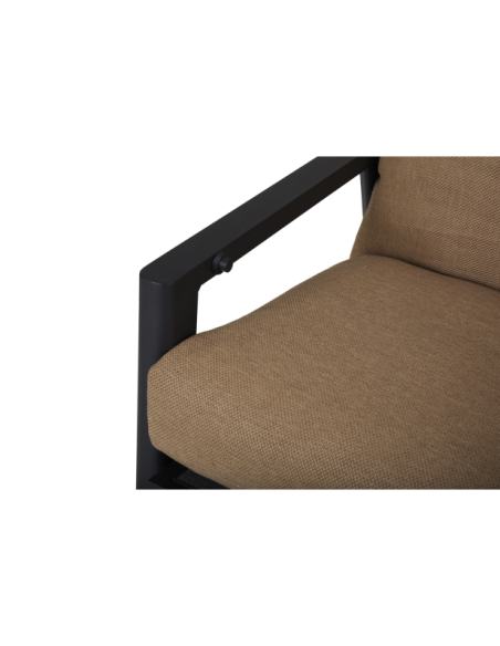 Sillón SLIDE Reclinable y Plegable, Aluminio / Textilene / Negro / Canela - Brafab