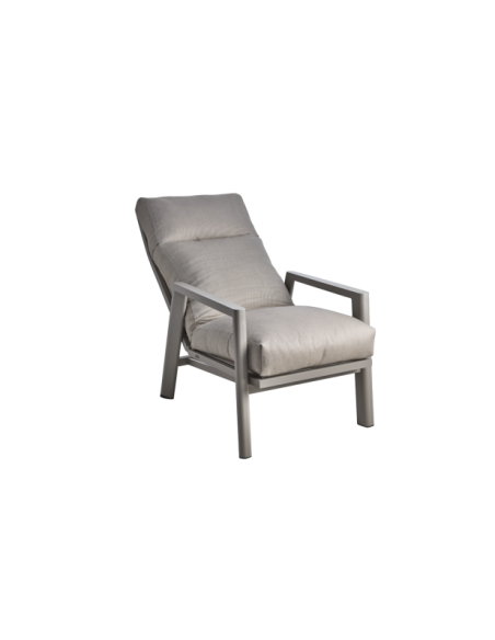 Sillón SLIDE Reclinable y Plegable, Aluminio / Textilene / Caqui - Brafab