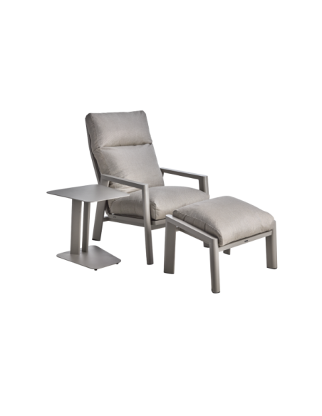 Sillón SLIDE Reclinable y Plegable, Aluminio / Textilene / Caqui - Brafab