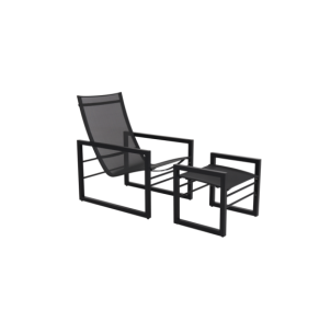 Reposapiés Exterior VEVI, Aluminio / Textilene / Negro -... 2