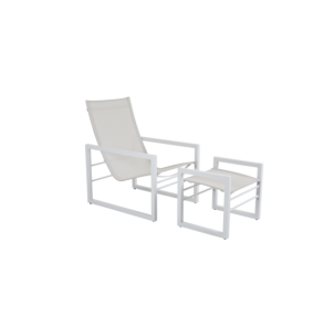 Reposapiés Exterior VEVI, Aluminio / Textilene / Blanco -... 2