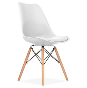 Silla Eames Fiore blanca, silla de diseño eames, sillas eames, diseño eames moderno y actual, ideal para poner un toque de elegancia único en tu salón.