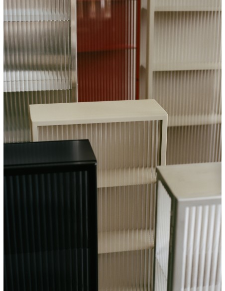 Aparador HAZE 35x100 cm, Cristal Estriado / Metal Negro - Ferm Living