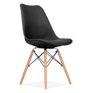 Silla Eames Fiore negra, silla de diseño eames, sillas eames, diseño eames moderno y actual, ideal para poner un toque de elegancia único en tu salón.
