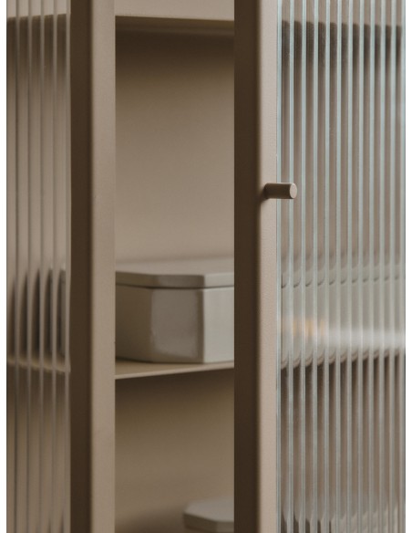 Aparador HAZE 35x100 cm, Cristal Estriado / Metal Beige - Ferm Living