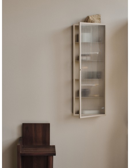 Aparador HAZE 35x100 cm, Cristal Estriado / Metal Beige - Ferm Living