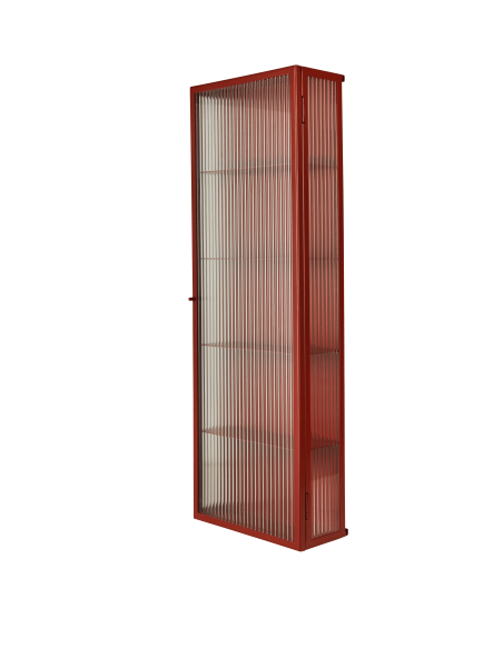 Aparador HAZE 35x100 cm, Cristal Estriado / Metal Rojo - Ferm Living