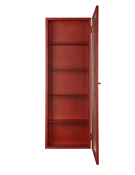 Aparador HAZE 35x100 cm, Cristal Estriado / Metal Rojo - Ferm Living
