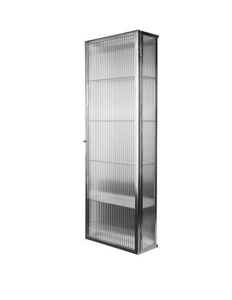 Aparador HAZE 35x100 cm, Cristal Estriado / Metal Gris - Ferm Living