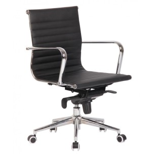 Silla de oficina ENGLAND, polipiel negro - Vackart