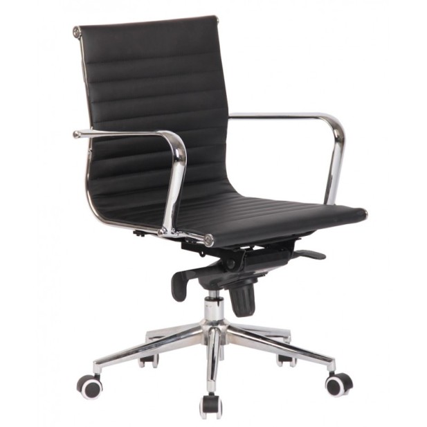 Silla de oficina ENGLAND, polipiel negro - Vackart