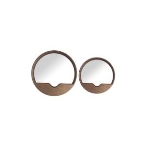 Set 2 Espejos THUSIS, Hierro / Oro - Kodu Home Design