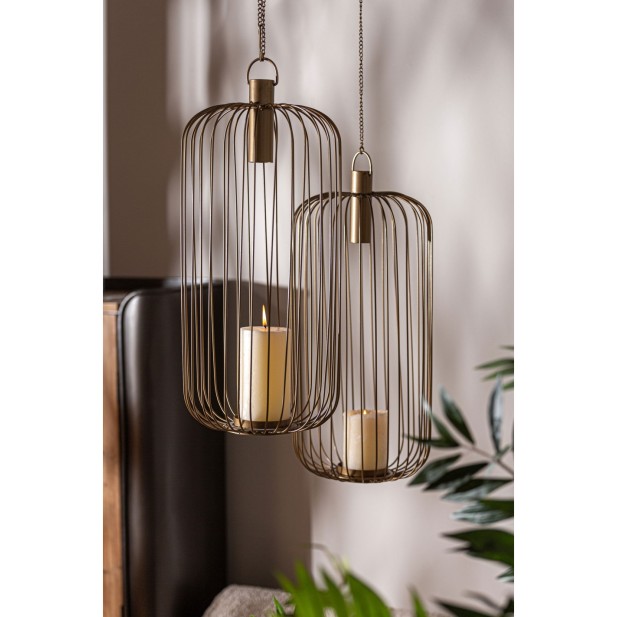 Portavelas QUETA, Hierro / Oro - Kodu...