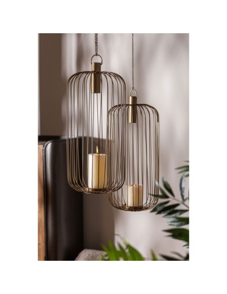Portavelas QUETA, Hierro / Oro - Kodu Home Design