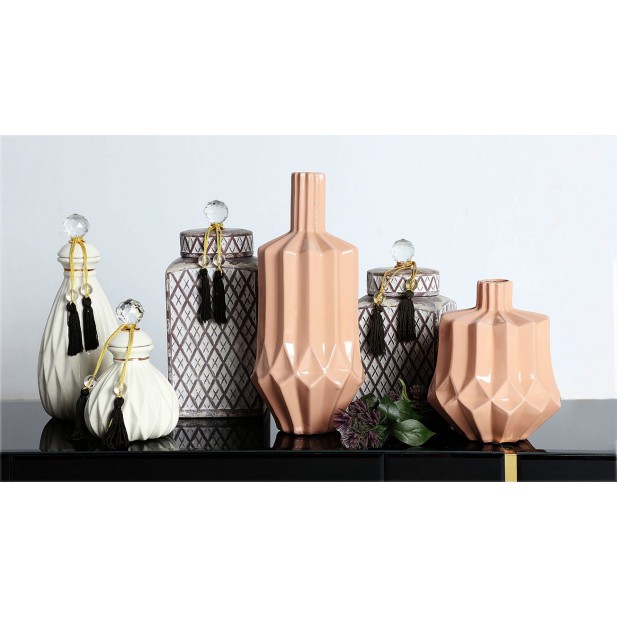 Jarrón AYAKA, Cerámica / Rosa Palo -...