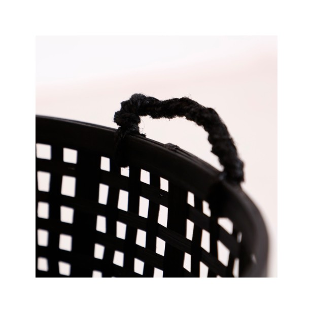 Set 2 Cestos KALESHE, Bambú / Negro -...