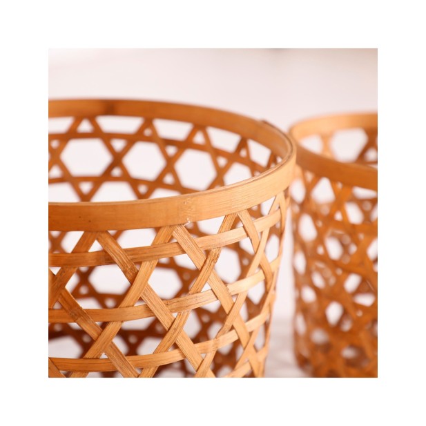 Set 3 Cestos BLAISEN, Bambú / Marrón...