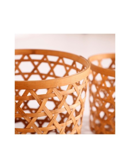 Set 3 Cestos BLAISEN, Bambú / Marrón - Kodu Home Design