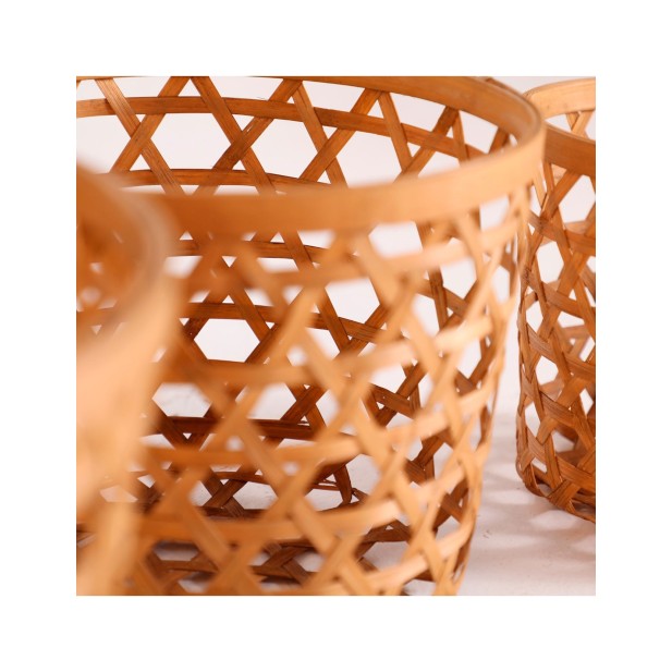 Set 3 Cestos BLAISEN, Bambú / Marrón...