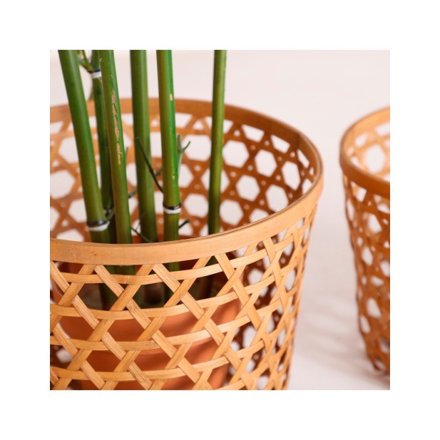 Set 3 Cestos BLAISEN, Bambú / Marrón...