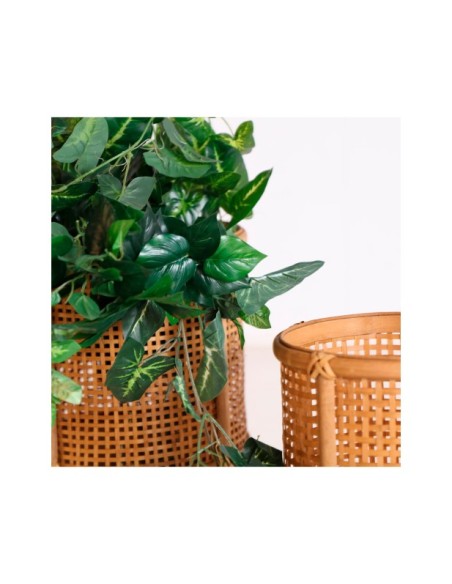 Set 2 Maceteros ARTEAGA, Bambú / Marrón - Kodu Home Design