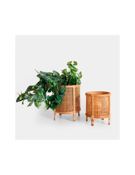 Set 2 Maceteros ARTEAGA, Bambú / Marrón - Kodu Home Design