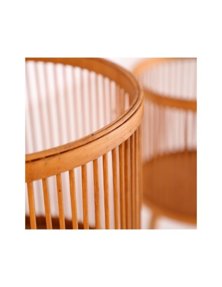 Set 3 Maceteros ARTEAGA, Bambú / Marrón - Kodu Home Design