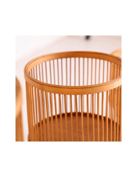 Set 3 Maceteros ARTEAGA, Bambú / Marrón - Kodu Home Design