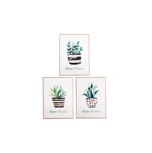 Set 3 Cuadros ELA, Metacrilato / Verde, Marrón Claro -...