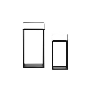 Set 2 Portavelas CAILAR, Hierro / Negro - Kodu Home Design