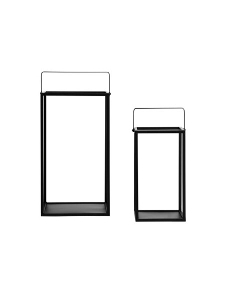 Set 2 Portavelas CAILAR, Hierro / Negro - Kodu Home Design