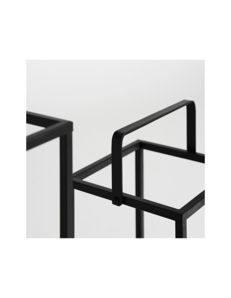 Set 2 Portavelas CAILAR, Hierro / Negro - Kodu Home Design
