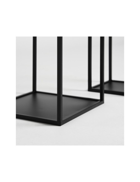 Set 2 Portavelas CAILAR, Hierro / Negro - Kodu Home Design