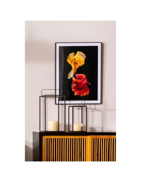 Set 2 Portavelas CAILAR, Hierro / Negro - Kodu Home Design