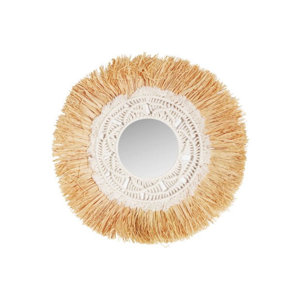 Espejo KASSES, Rafia / Marrón - Kodu...