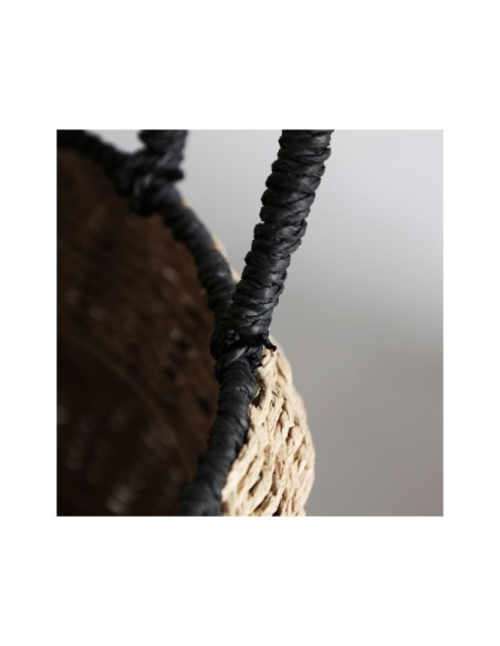 Set 2 Cestos WICA, Fibra Natural / Negro, Natural - Kodu Home Design