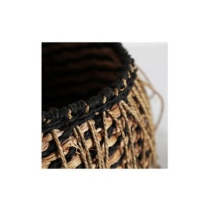 Set 2 Cestos BLAIR, Fibra Natural / Negro, Natural - Kodu... 2