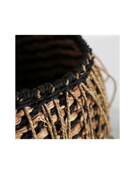 Set 2 Cestos BLAIR, Fibra Natural / Negro, Natural - Kodu Home Design