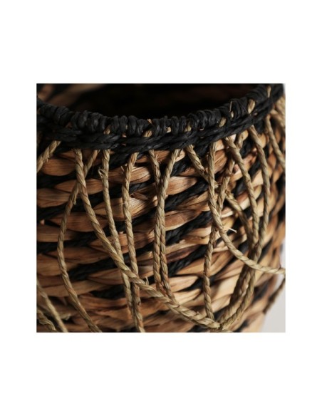 Set 2 Cestos BLAIR, Fibra Natural / Negro, Natural - Kodu Home Design