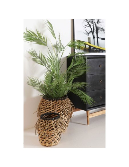 Set 2 Cestos BLAIR, Fibra Natural / Negro, Natural - Kodu Home Design