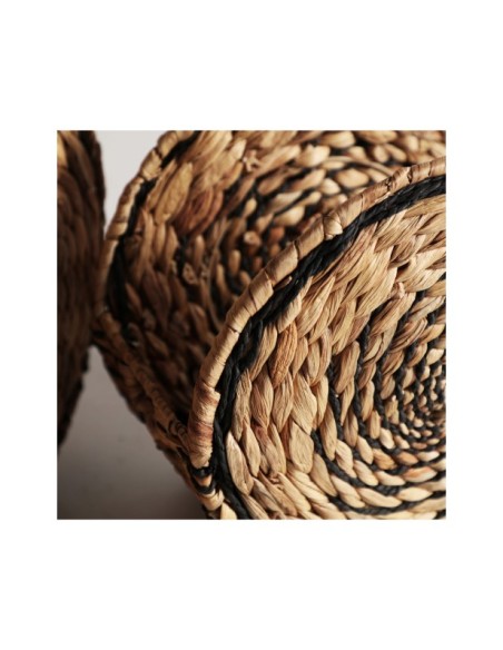 Set 2 Cestos BLAIR, Fibra Natural / Negro, Natural - Kodu Home Design