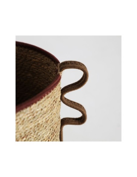 Set 2 Cestos WICA, Fibra Natural / Negro, Natural - Kodu Home Design