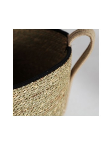 Set 2 Cestos WICA, Fibra Natural / Negro, Natural - Kodu Home Design