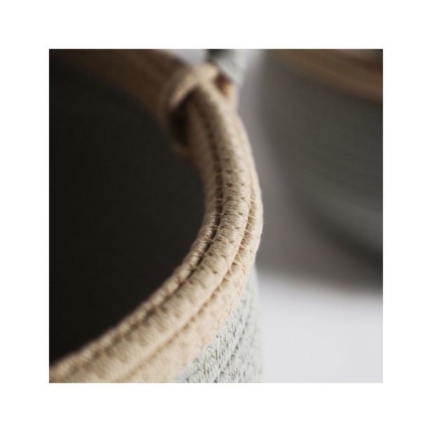 Set 2 Cestos CLEO, Algodón / Gris,...