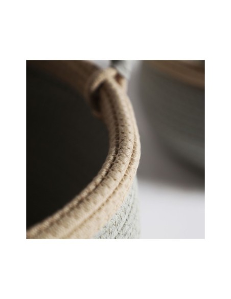 Set 2 Cestos CLEO, Algodón / Gris, Natural - Kodu Home Design