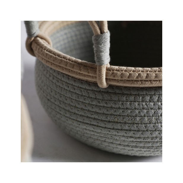Set 2 Cestos CLEO, Algodón / Gris,...